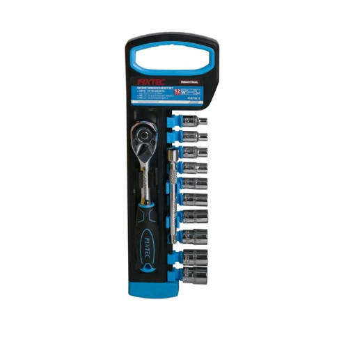 FIXTEC Set gedora sa čegrtaljkom 1/2" 12kom