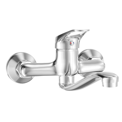 Jednoručna baterija / slavina za lavabo, zidna, S lula, 20cm, Piccolo Aquasan